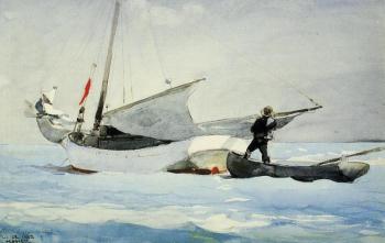 Winslow Homer : Stowing the Sail